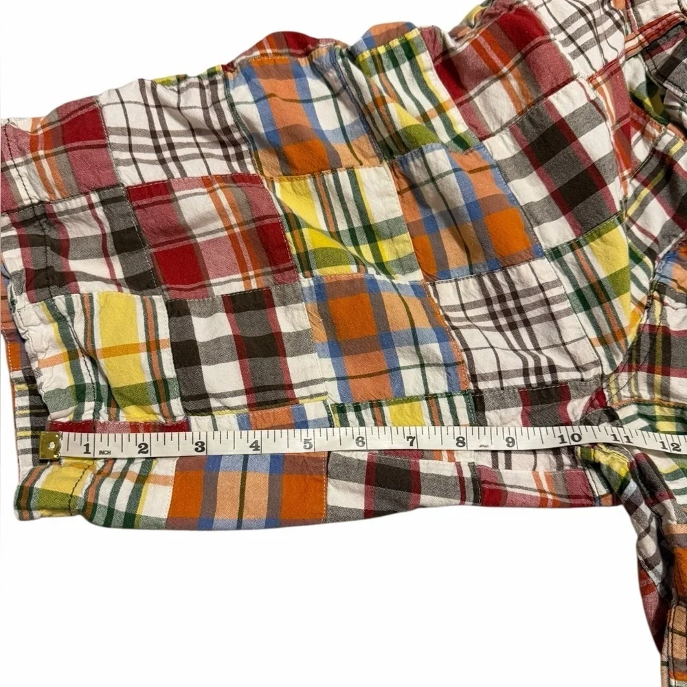 Vintage Old Navy Boys 14 Husky Patchwork Plaid Shorts